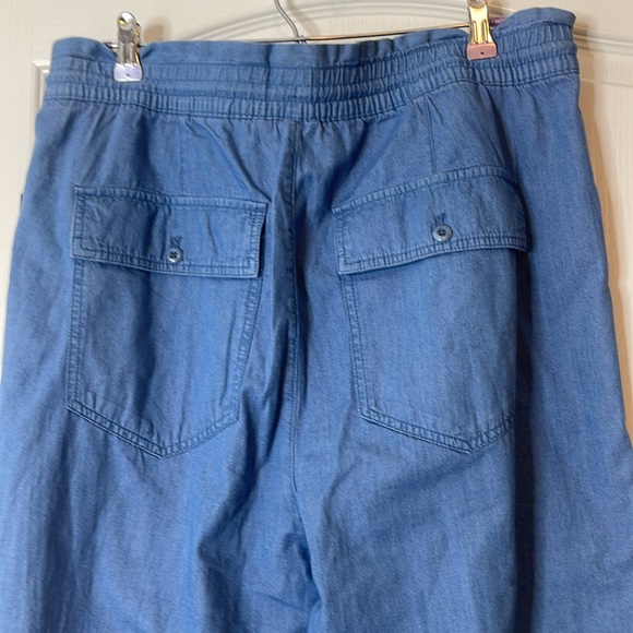 Gap High Rise Chambray Trousers Blue 16 Tall - Picture 9 of 16